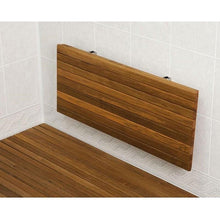 Load image into Gallery viewer, 24&quot; Teak Wall Mount Fold Down Teak Shower Bench Seat