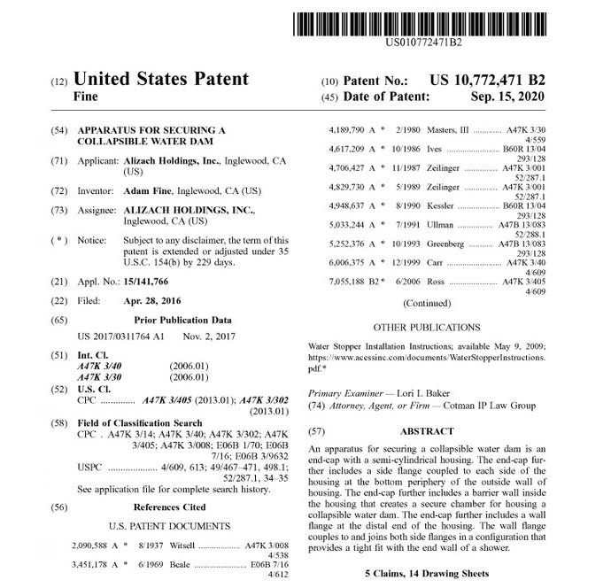United State Patent - Collapsible Water Dam