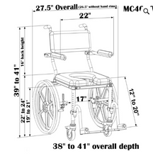 Load image into Gallery viewer, Rolling Shower Commode Chair User Propelled