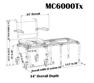 Tub Slider Sliding Shower Chair - MC6000Tx