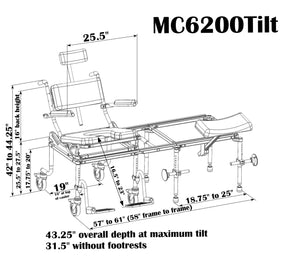 Tub Slider Sliding Shower Chair - MC6000Tilt