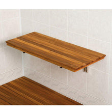 Load image into Gallery viewer, 24&quot; Teak Wall Mount Fold Down Teak Shower Bench Seat