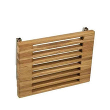 Load image into Gallery viewer, 18&quot; Wall Mount Fold Down Teak Shower Bench with Slot Openings