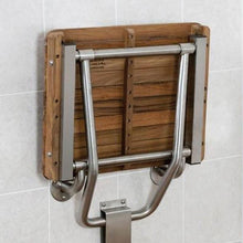 Load image into Gallery viewer, 24&quot; Wide Teak ADA Wall Mount Shower Seat