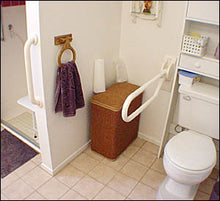 Load image into Gallery viewer, Fold Down Grab Bar with Optional Toilet Paper Holder