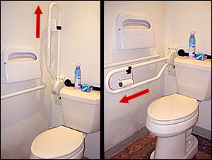 Fold Down Grab Bar with Optional Toilet Paper Holder