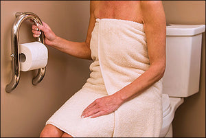 Invisia 2-in-1 Toilet Roll Holder with Integrated Grab Bar